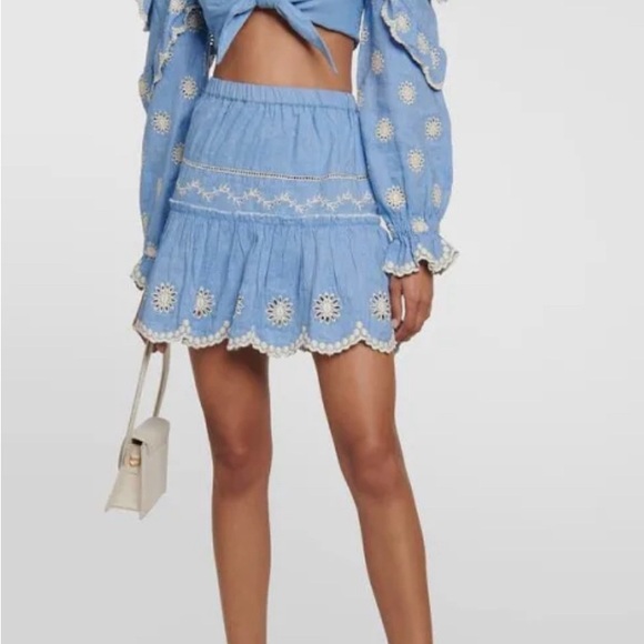 Loveshackfancy Cava Tiered Broderie Anglaise Mini Skirt - Picture 4 of 4